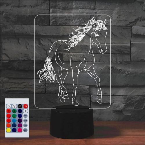 Veilleuse Led 3d En Forme De Cheval Avec Télécommande - 16 Couleurs... on Productcaster.