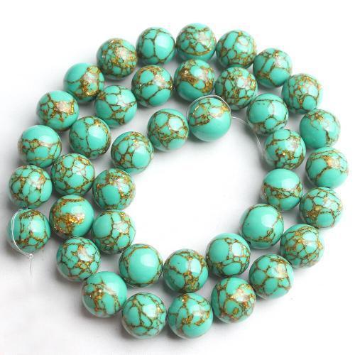 Perles Rondes Naturelles Turquoises Howlite,Couleur Bleu,Confection... on Productcaster.