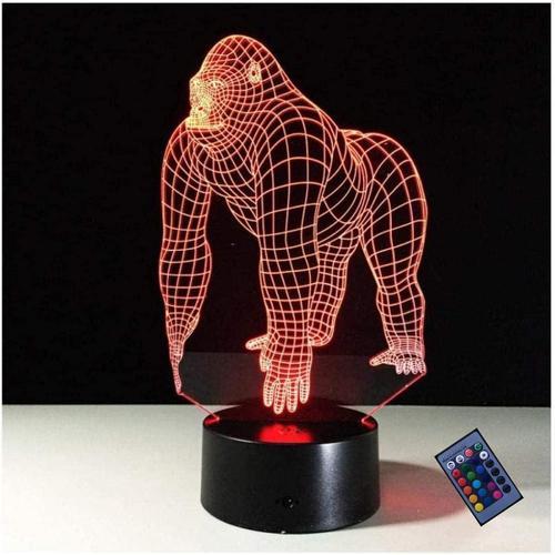 Créatif 3d Gorille Nuit Lampe 16 Couleurs Changeantes Puissance Usb... on Productcaster.