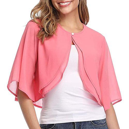 Femmes Aisselles Mousseline De Soie Manches Courtes Front Cardigan ... on Productcaster.