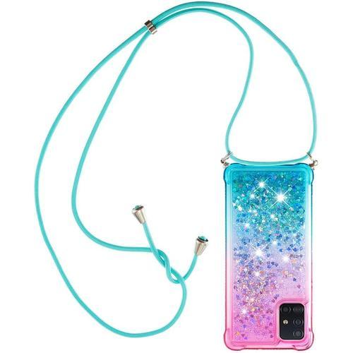 Collier Pour Samsung Galaxy A51 4g Silicone Coque, Glitter Liquide ... on Productcaster.