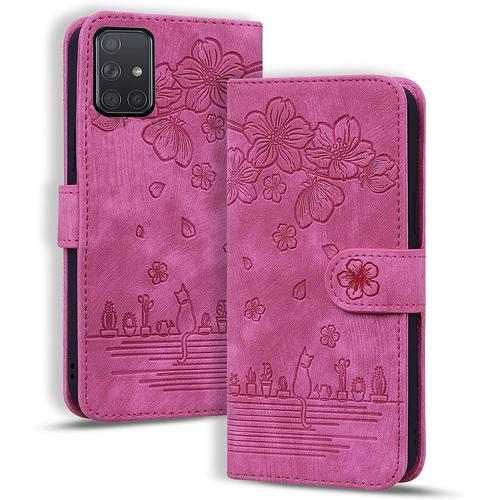 Coque Pour Samsung Galaxy A51, Etui Portefeuille Cuir Pu Avec Fonct... on Productcaster.