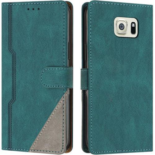 Coque Pour Samsung Galaxy S6 Edge, Housse Etui Portefeuille Cuir Mu... on Productcaster.