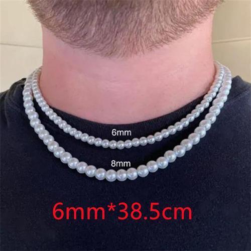 Collier De Perles Rock 216.239.Pour Homme Et Femme,Ras Du Cou,Hip H... on Productcaster.