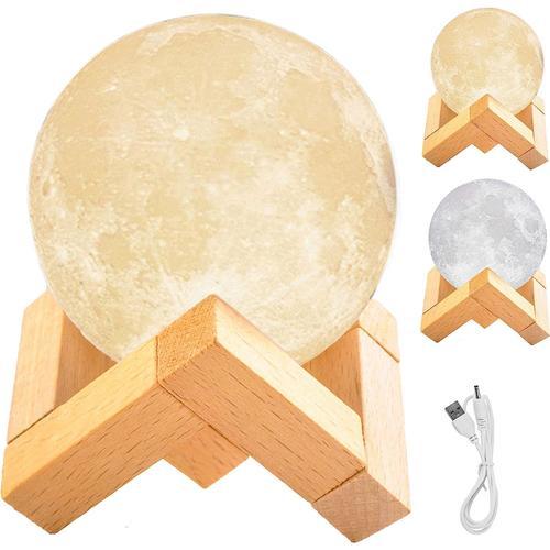 Lampe lune 3D avec support en bois Iso Trade on Productcaster.