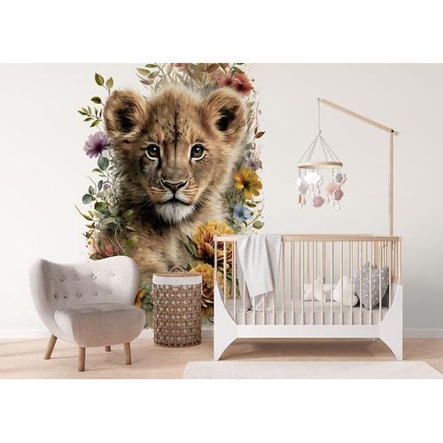 Papier peint panoramique enfant le roi lion fleurs on Productcaster.