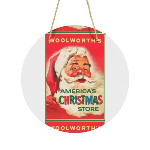 Panneau Métallique Rond Magasin de Noël américain Woolworth's en Al... on Productcaster.