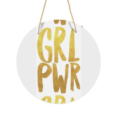 Panneau Métallique Rond Texte doré Girl Power en Aluminium 29cm - I... on Productcaster.