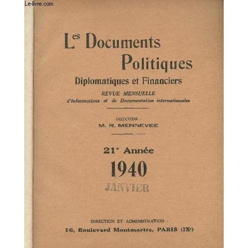 Les Documents Politiques, Diplomatiques Et Financiers, Revue Mensue... on Productcaster.