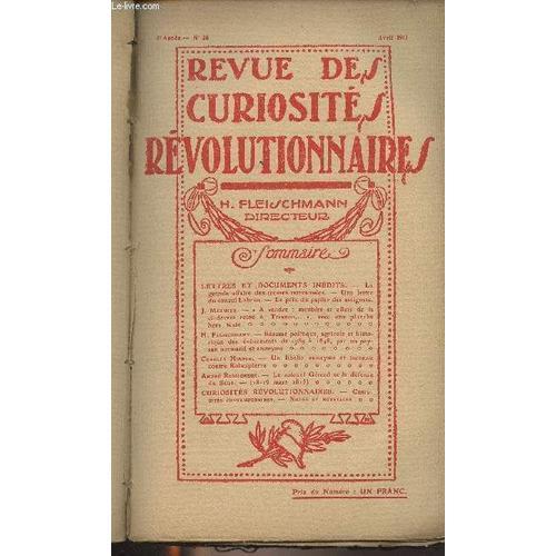 Revue Des Curiositã S Rã Volutionnaires - 3e Annã E 1912-1913 - Tom... on Productcaster.