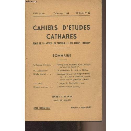 Cahiers D Études Cathares, Revue De La Société Du Souvenir Et Des É... on Productcaster.