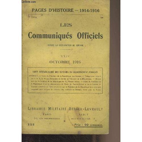 Pages D Histoire - 1914-1916 - 3e Série - N°121 - Les Communiqués O... on Productcaster.