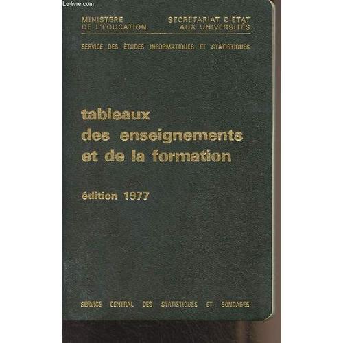 Tableaux Des Enseignements Et De La Formation - Edition 1977 - Mini... on Productcaster.