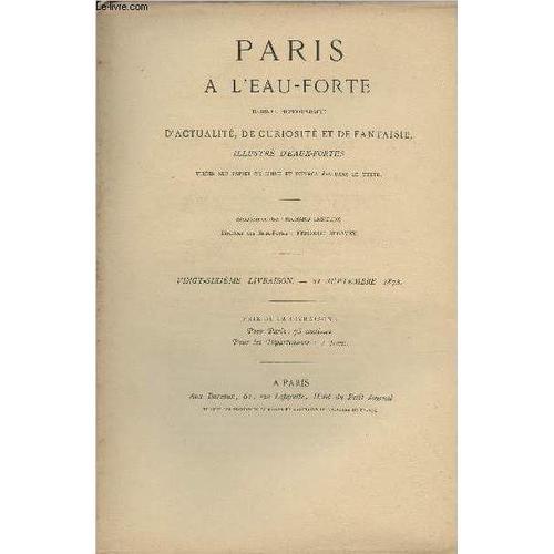 Paris À L Eau-Forte - Actualité, Curiosité, Fantaisie - Deuxième Vo... on Productcaster.