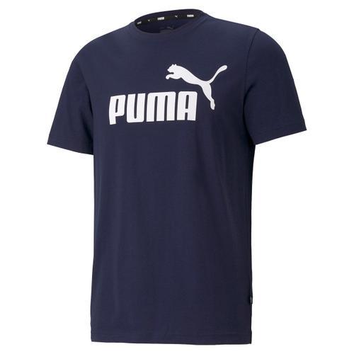 Puma T-Shirt Homme - Ess Logo Tee, Col Rond, Coton, Uni Orange (Chi... on Productcaster.