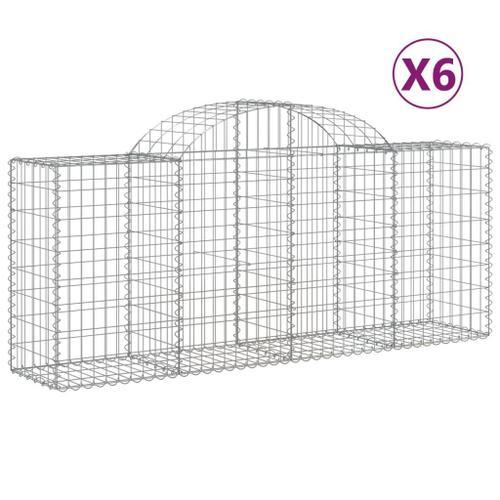 Paniers À Gabions Arqués 6 Pcs 200x50x80/100 Cm Fer Galvanisé Vidax... on Productcaster.