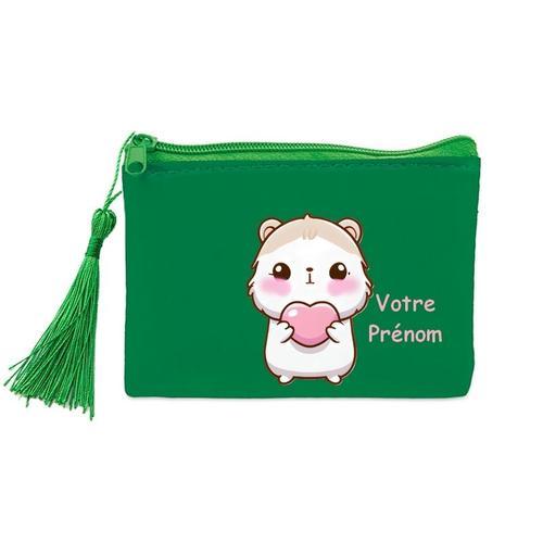 Porte monnaie et cles vert hamster coeur kawaii personnalisable on Productcaster.