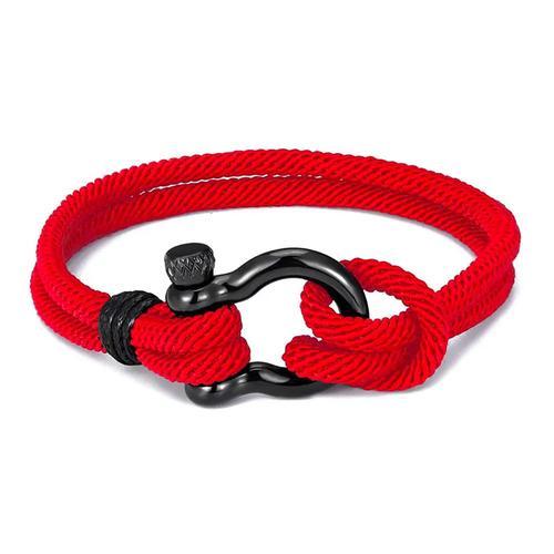 Zense - Bracelet Manille Nautique Rouge Pour Homme En Corde Tressé ... on Productcaster.