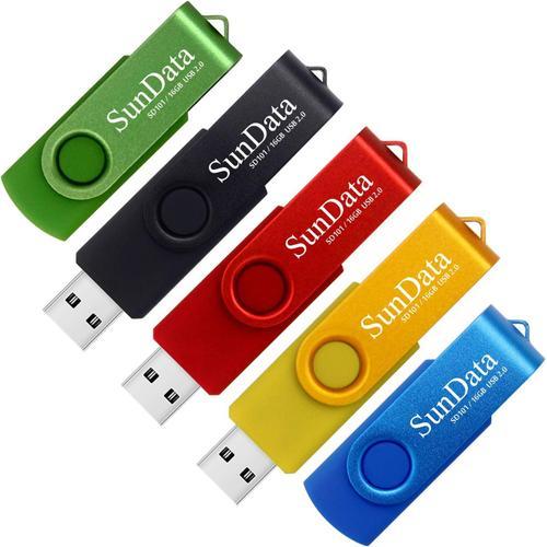 Clé Usb 16 Go Lot De 5 Usb 2.0 Flash Drive Mémoire Stick Rotation S... on Productcaster.