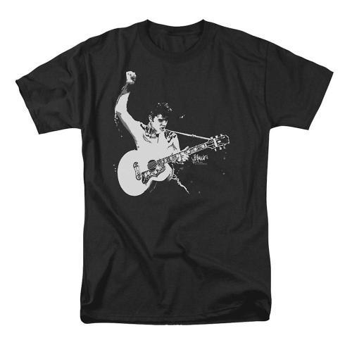 Elvis Presley Black & White Guitarman T-Shirt on Productcaster.