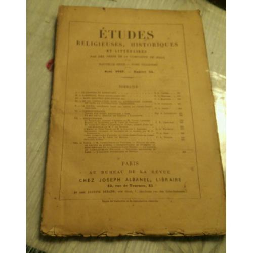 Etudes. Aout 1867. 'numéro 55. Le Chantre De Roncevaux. Lamennais É... on Productcaster.