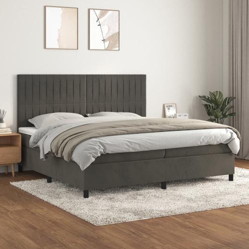 Prolenta Premium - Lit à sommier tapissier et matelas Gris foncé 20... on Productcaster.