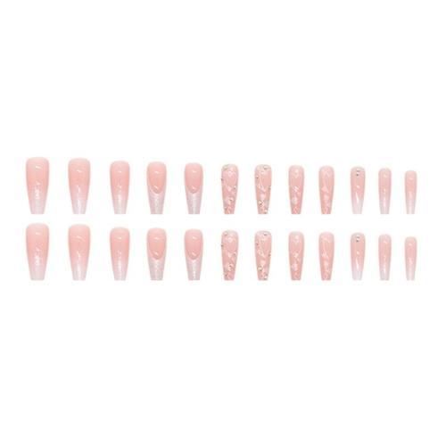 Lot De 24 Faux-Ongles À Pression, Couleur Chair, Rose, Longs, Couve... on Productcaster.