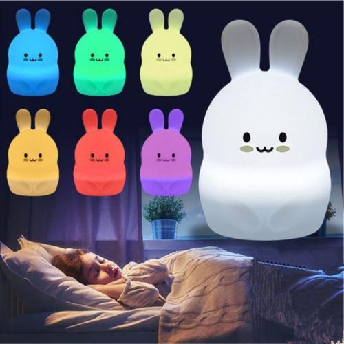 Veilleuse Led Colorée En Silicone Avec Télécommande, Lapin Mignon, ... on Productcaster.