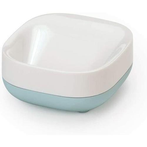 Porte Savon Compact, Plastique, Blanc/Bleu Ciel, 7,4 x 7,9 x 3,6 cm on Productcaster.