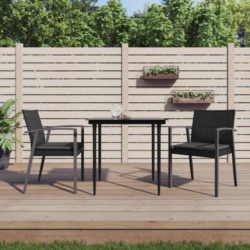 Vidaxl Chaises De Jardin Et Coussins Lot De 2 Noir 56,5x57x83 Cm Ro... on Productcaster.