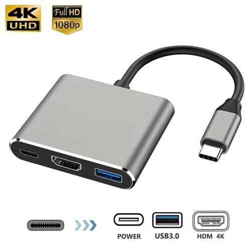 Type C Vers 4K Adaptateur De Charge USB3.0 Compatible HDMI Hub USB C on Productcaster.