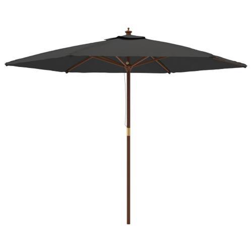 Parasol De Jardin Avec Mât En Bois 299 X 240 Cm Anthracite Hellosho... on Productcaster.