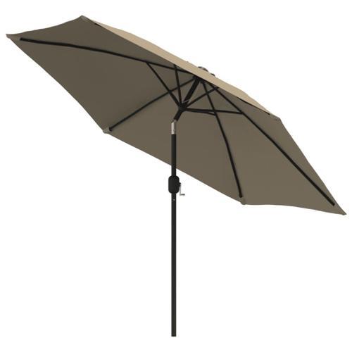 Parasol D'extérieur Avec Led Et Mât En Acier 300 Cm Taupe Helloshop... on Productcaster.