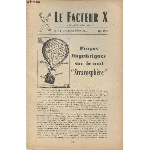 Le Facteur X N°26- Mai 1956- Propos Linguistiques Sur Le Mot Strato... on Productcaster.