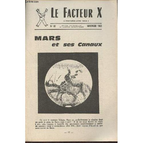 Le Facteur X N°92- Novembre 1963- Mars Et Ses Canaux on Productcaster.