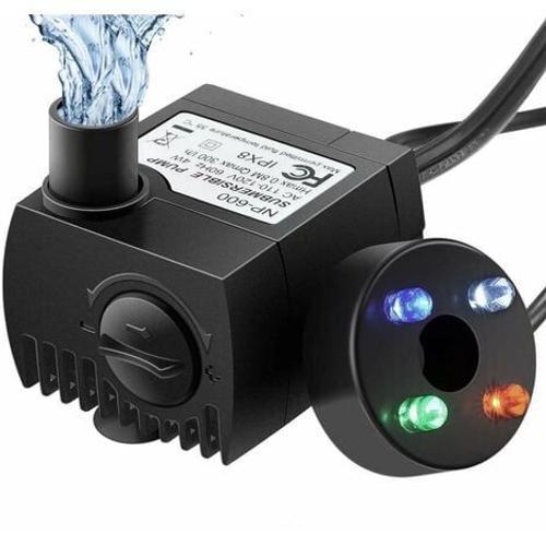 Pompe d'aquarium avec 4 lumières LED colorées, pompe à eau 300L / H... on Productcaster.