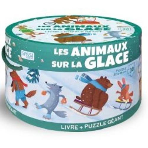 Les Animaux Sur La Glace - 1 Puzzle Géant + 1 Livre on Productcaster.