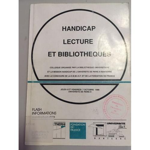 Handicap Lecture Et Bibliotheques (Jeudi 6 Et Vendredi 7 Octobre 19... on Productcaster.