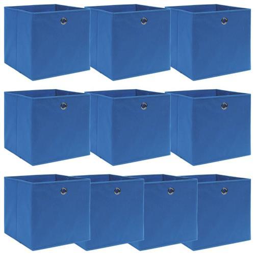 vidaXL Boîtes de rangement 10 pcs Bleu 32x32x32 cm Tissu on Productcaster.