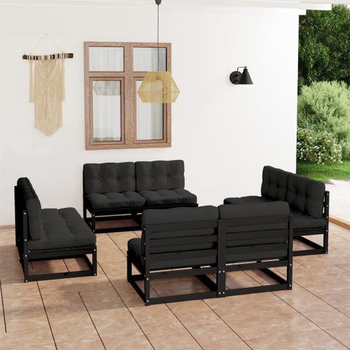 Vidaxl Salon De Jardin 8 Pcs Avec Coussins Bois De Pin Massif on Productcaster.