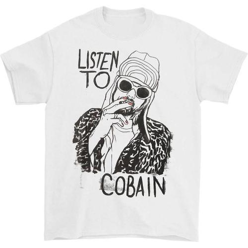 Nirvana Kurt Cobain Listen To Cobain T T-Shirt on Productcaster.