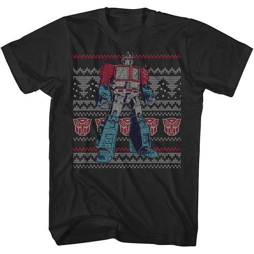 Optimus Prime Faux Ugly Christmas Sweater Transformers T-Shirt on Productcaster.