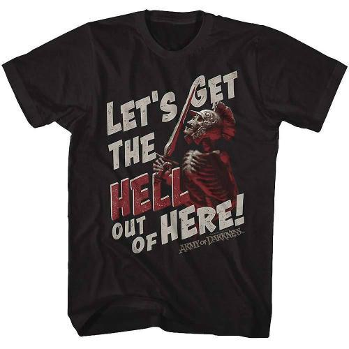 Army Of Darkness Out Of Here T-Shirt on Productcaster.