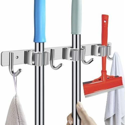 Porte-outils en acier inoxydable - porte-balai pour le mur, porte-b... on Productcaster.