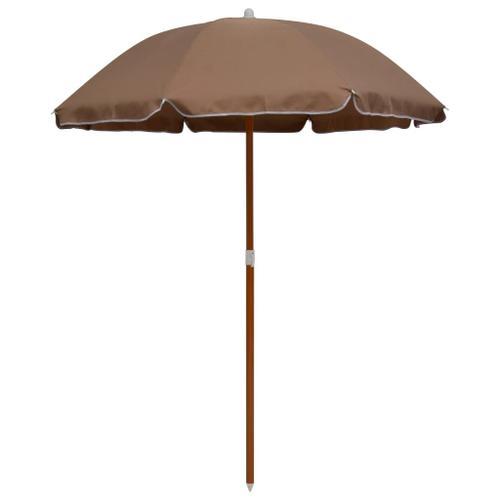 Parasol Mobilier De Jardin Avec Mât En Acier 180 Cm Taupe Helloshop... on Productcaster.