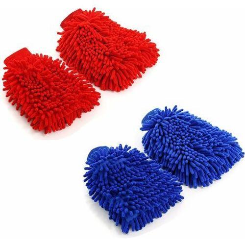 4 Pcs Gants De Lavage De Voiture,Microfibre De Chenille Lavage De V... on Productcaster.