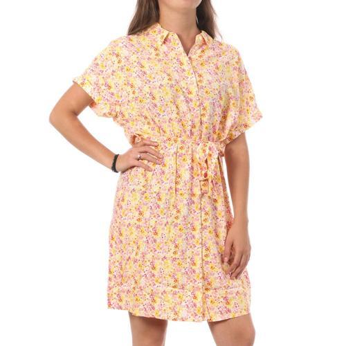 Robe Chemise Blanc/Jaune Femme Vero Moda Easy on Productcaster.