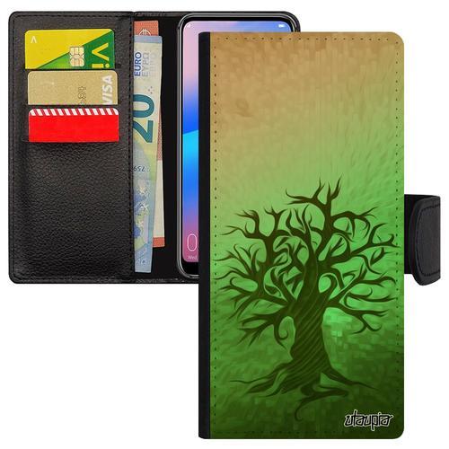 Coque Pour A34 Rabat Portefeuille Peinture Arbre Vert Ecolo Flip Ca... on Productcaster.