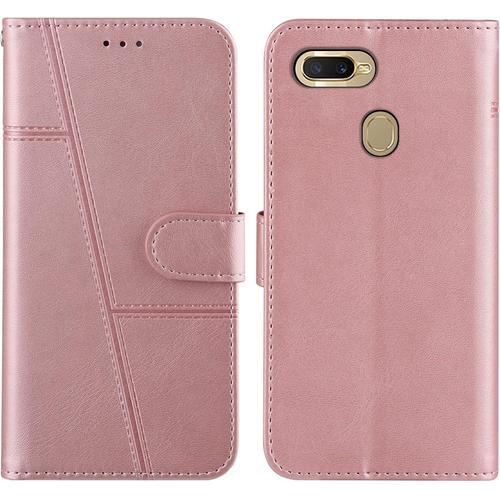 Coque Pour Oppo A7/A5s/A12, Housse En Cuir Rabat Portefeuille Cuir ... on Productcaster.