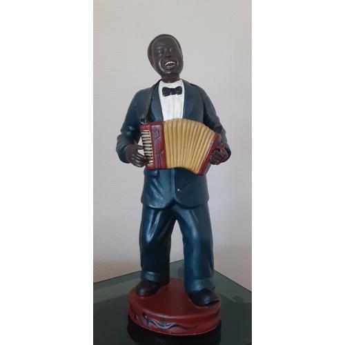 Statue Accordéoniste De Jazz. En Céramique. 45 cm. on Productcaster.